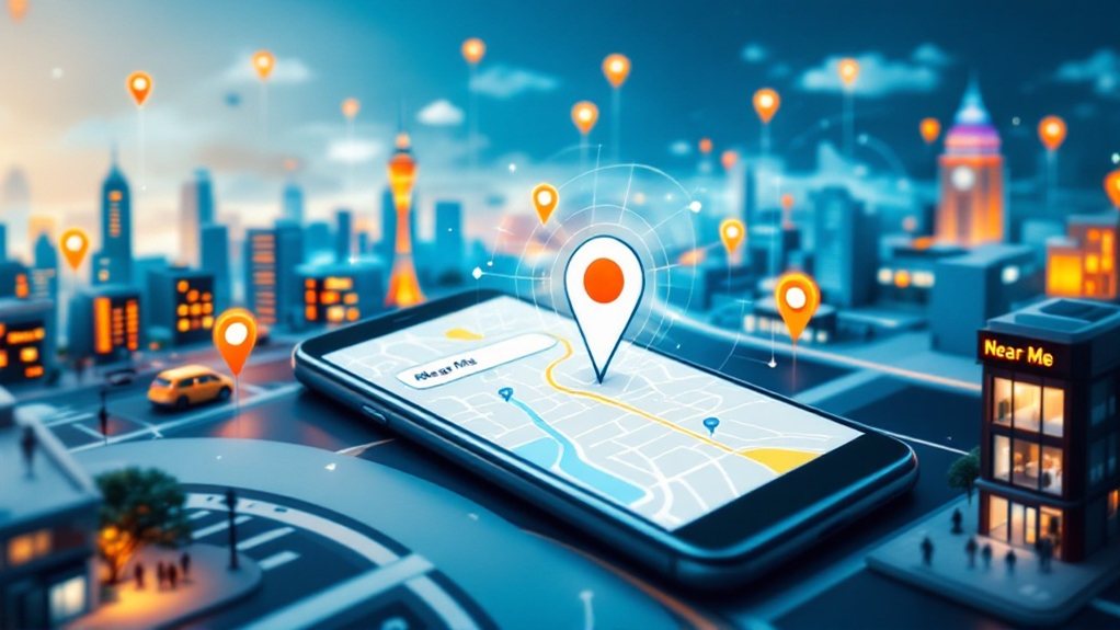 proximity based location specific search functionality